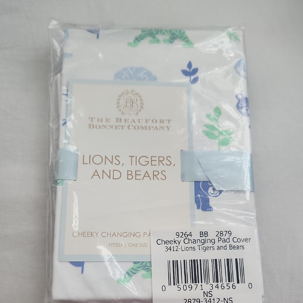 The Beaufort Bonnet Company Cheeky Changing Pad Cover - Blue and Green